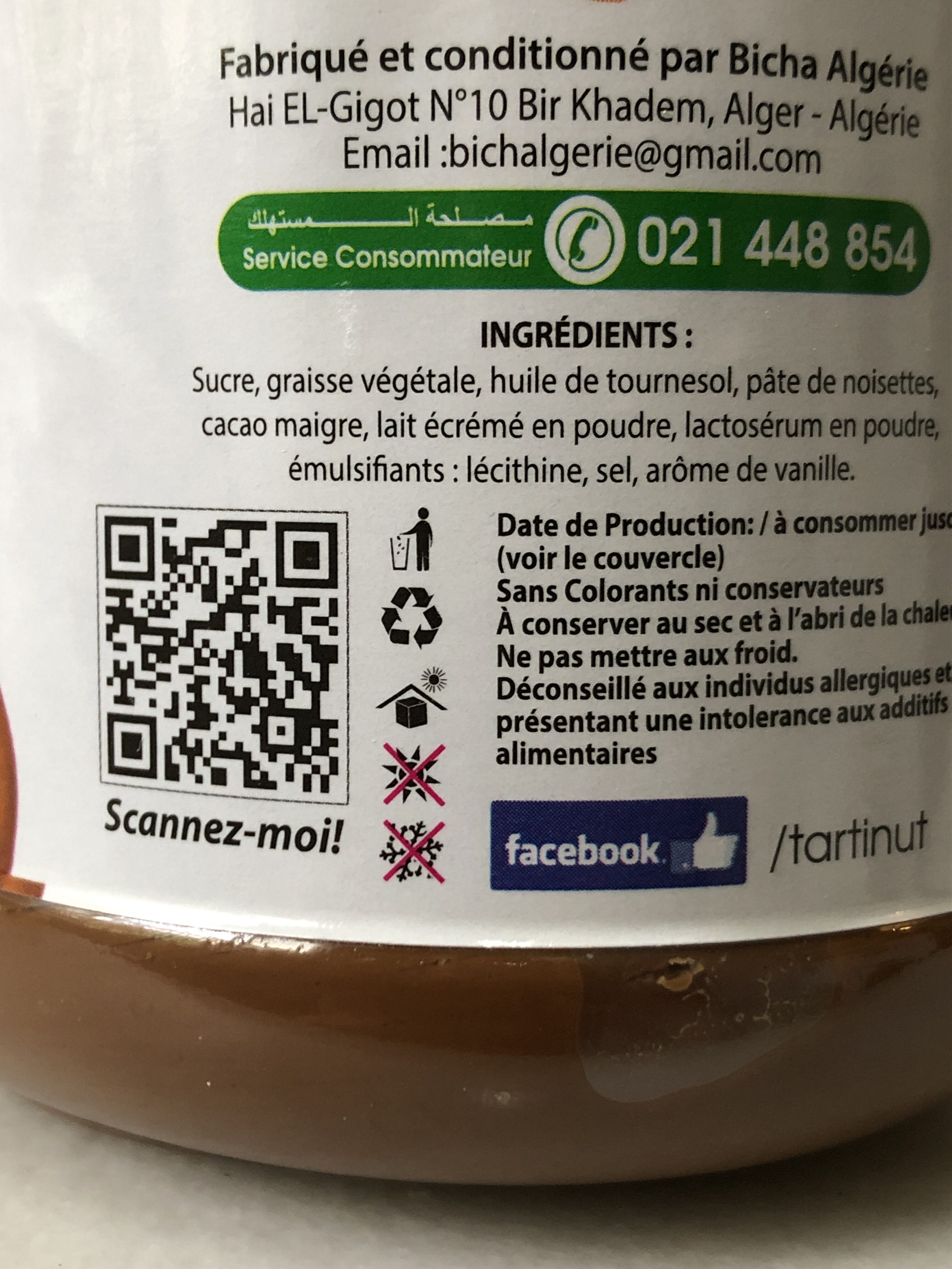 Pâtes à tartiner noisettes et cacao - Recycling instructions and/or packaging information - fr